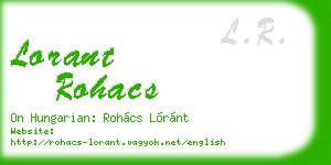 lorant rohacs business card