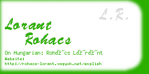 lorant rohacs business card